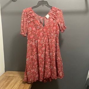 Coral/pink baby doll style dress. Worn once Size M